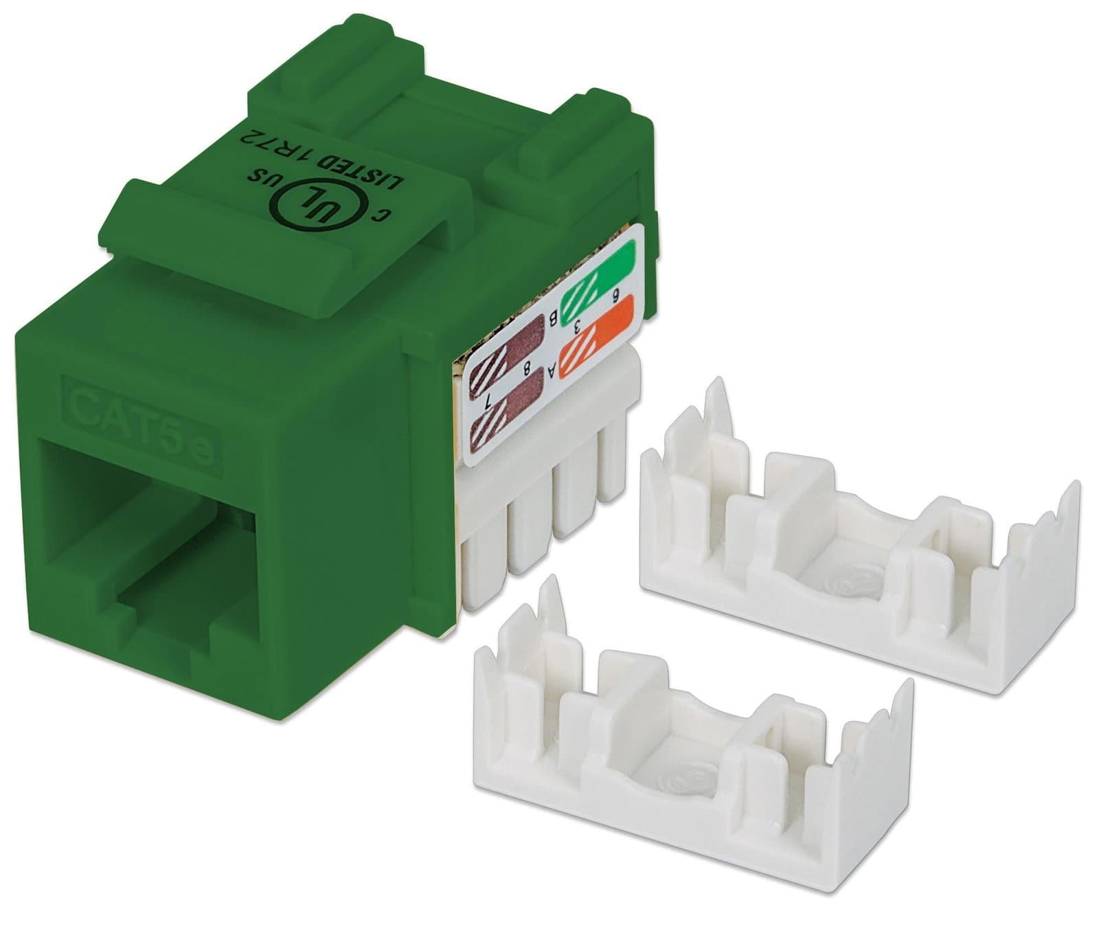 Frutto Keystone RJ45 Cat5E UTP IDC 90° Verde - Intellinet IWP-MD C5E/VE