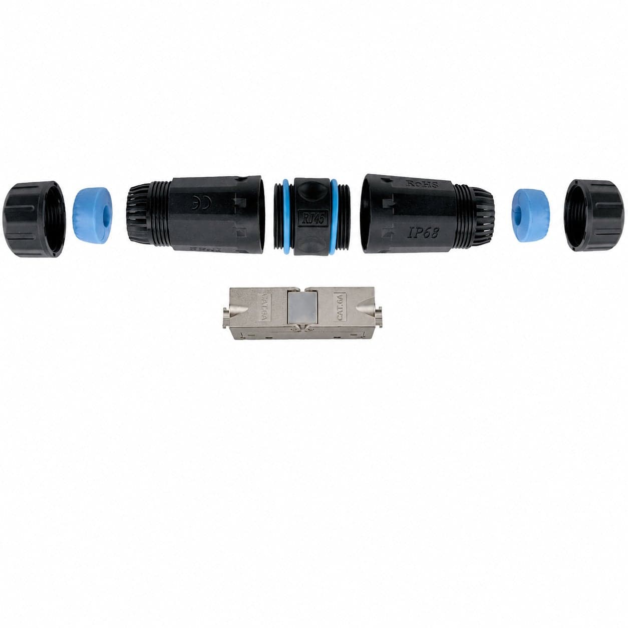 Connettore da Esterno per Cavo Cat6A e Cat7 IP68 Toolless - Techly Professional IWP-MD C6A-IPTLT