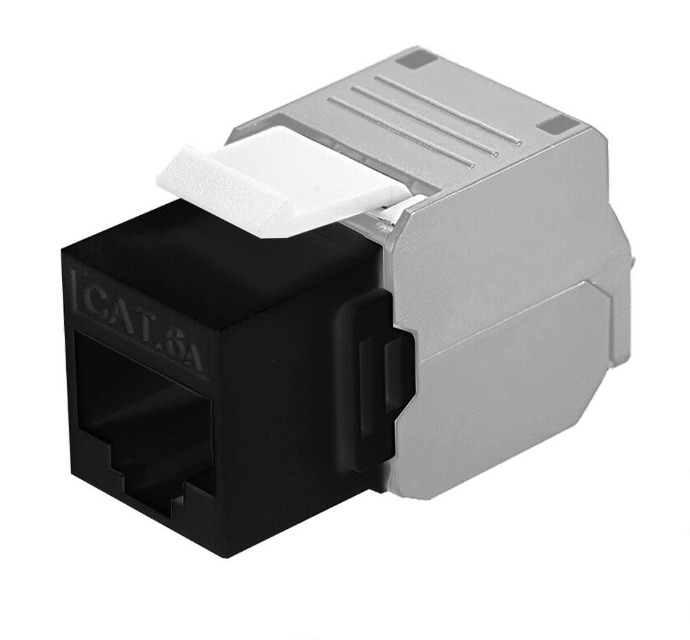 Frutto Keystone RJ45 Cat6A UTP Tool-Free Nero/Grigio - Techly Professional IWP-MD C6A/BBT