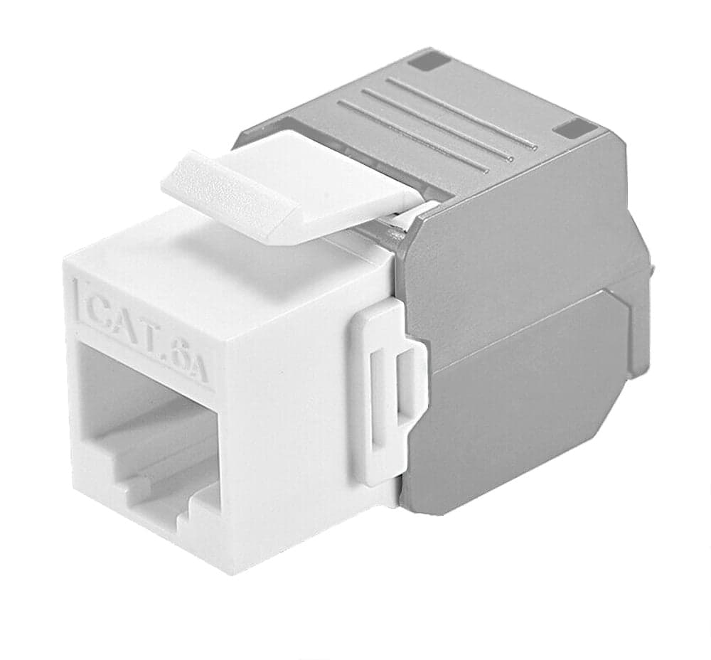 Frutto Keystone RJ45 Cat6A UTP Tool-Free Bianco Grigio - Techly Professional IWP-MD C6A/WWT