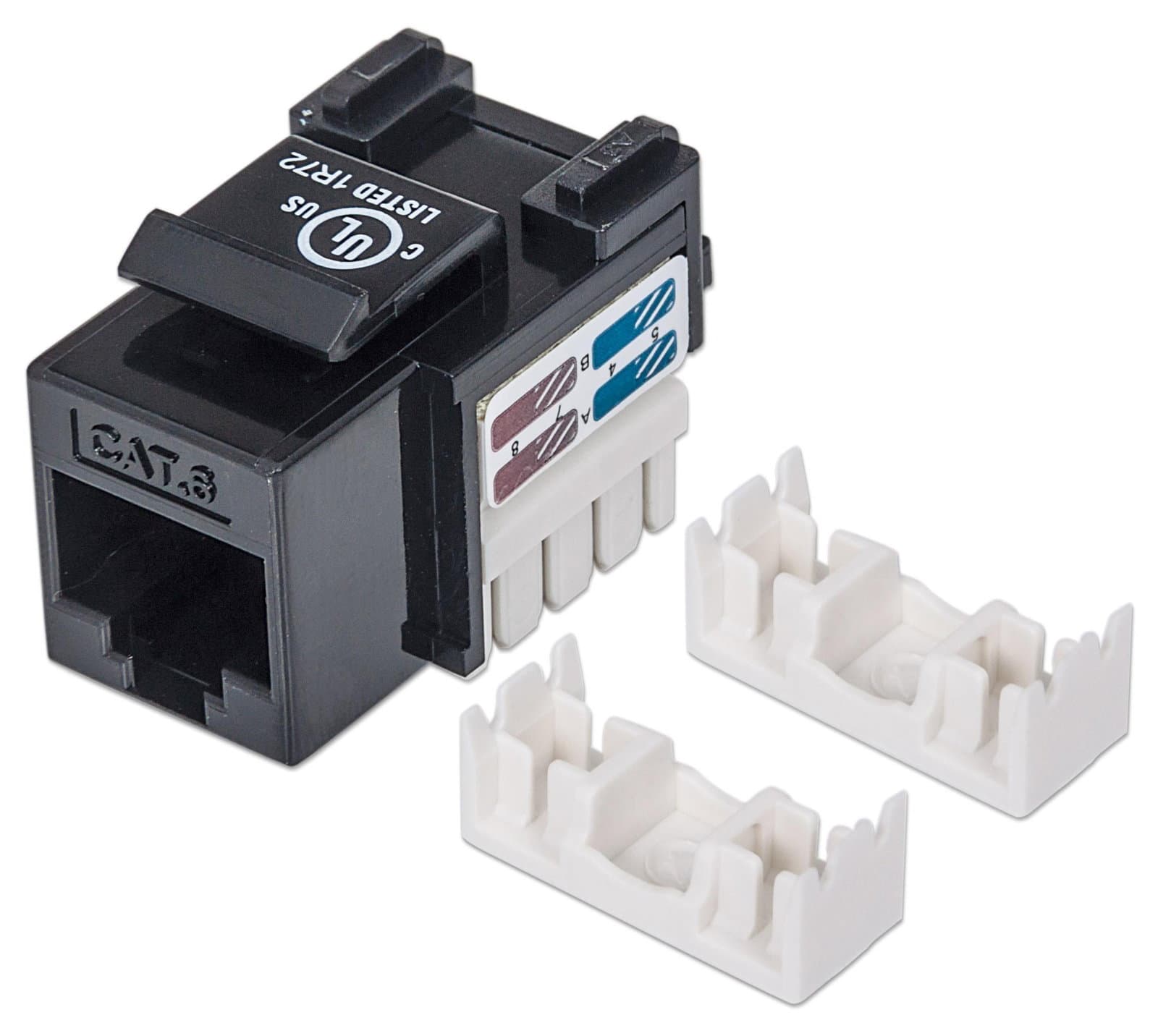 Frutto Keystone RJ45 Cat6 UTP non schermato Nero - Intellinet IWP-MD C6/BK