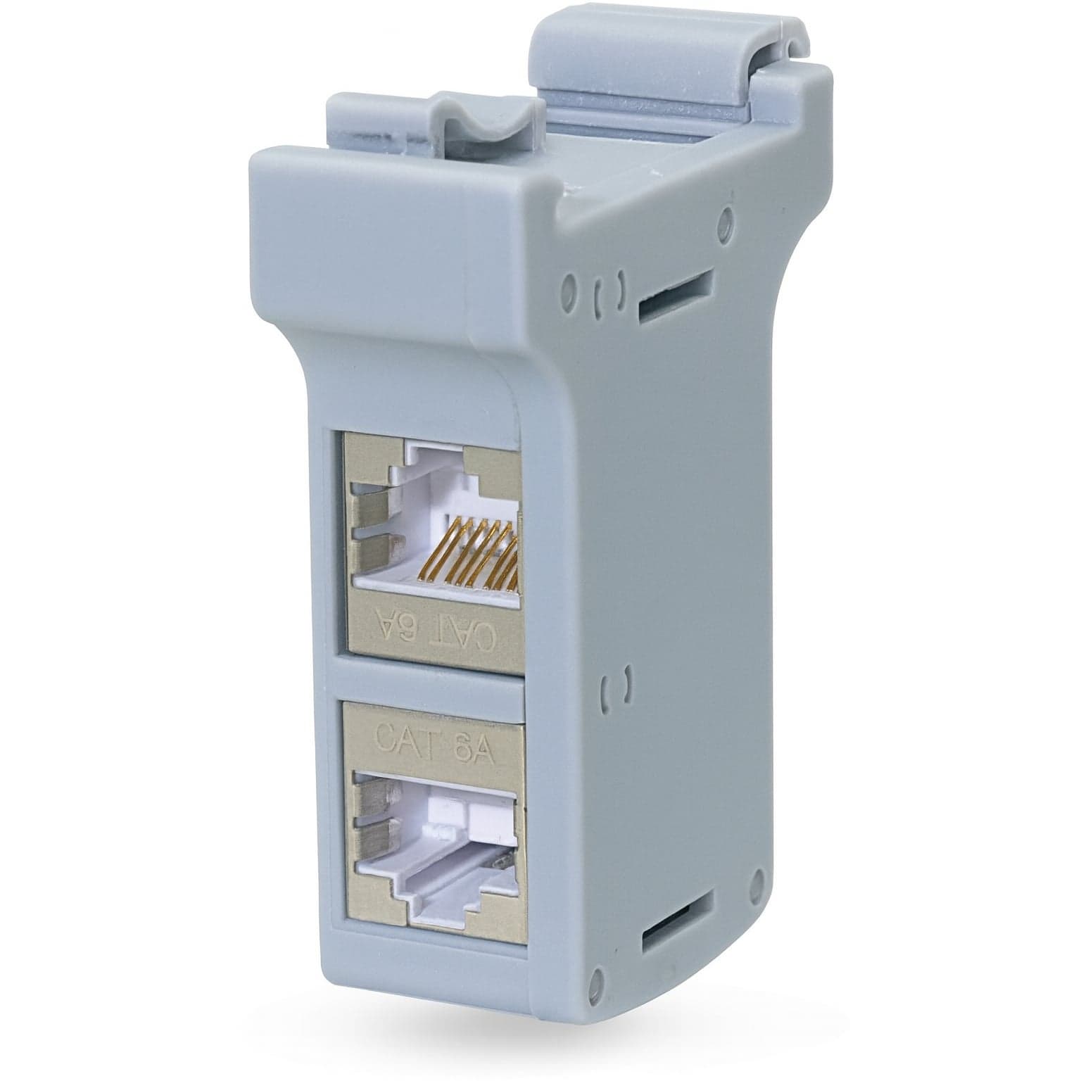 Adattatore per Guida DIN con 2 Accoppiatori Cat6A RJ45 F/F Schermato - Logilink IWP-MD KEY-RAIL2AC