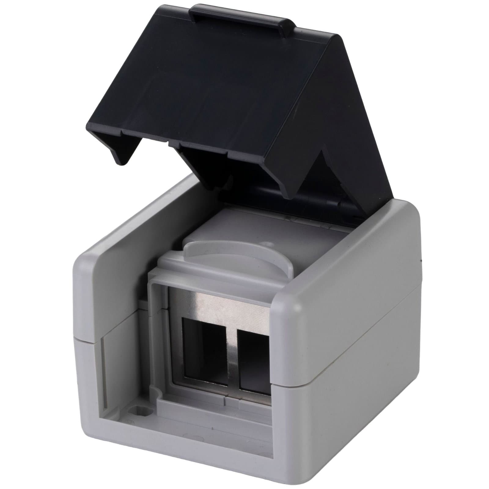 Scatola a Muro per 2 Frutti Keystone Slim IP44 Grigio - Techly Professional IWP-MD SC44