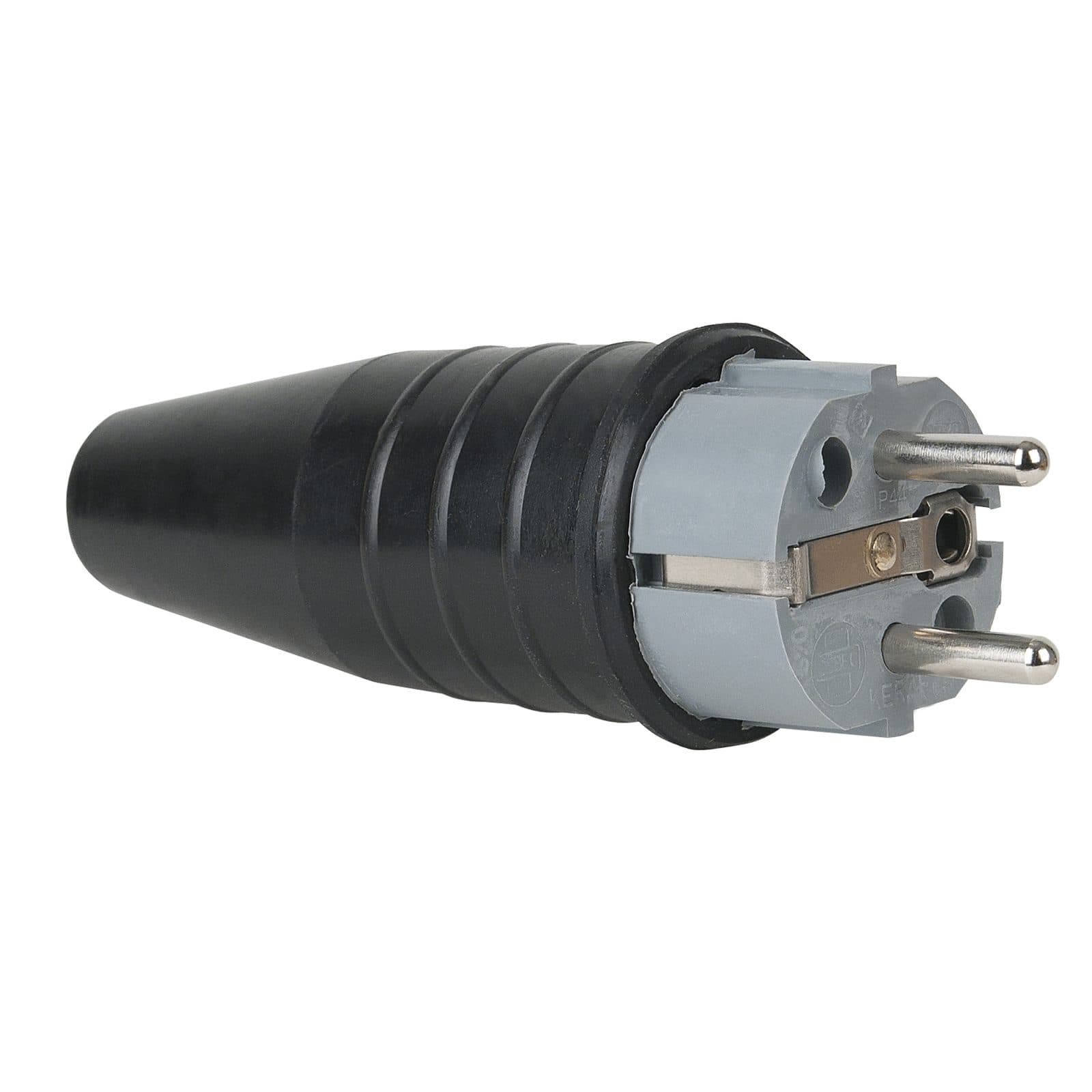 Rubber Schuko Male Grey - PCE 90398