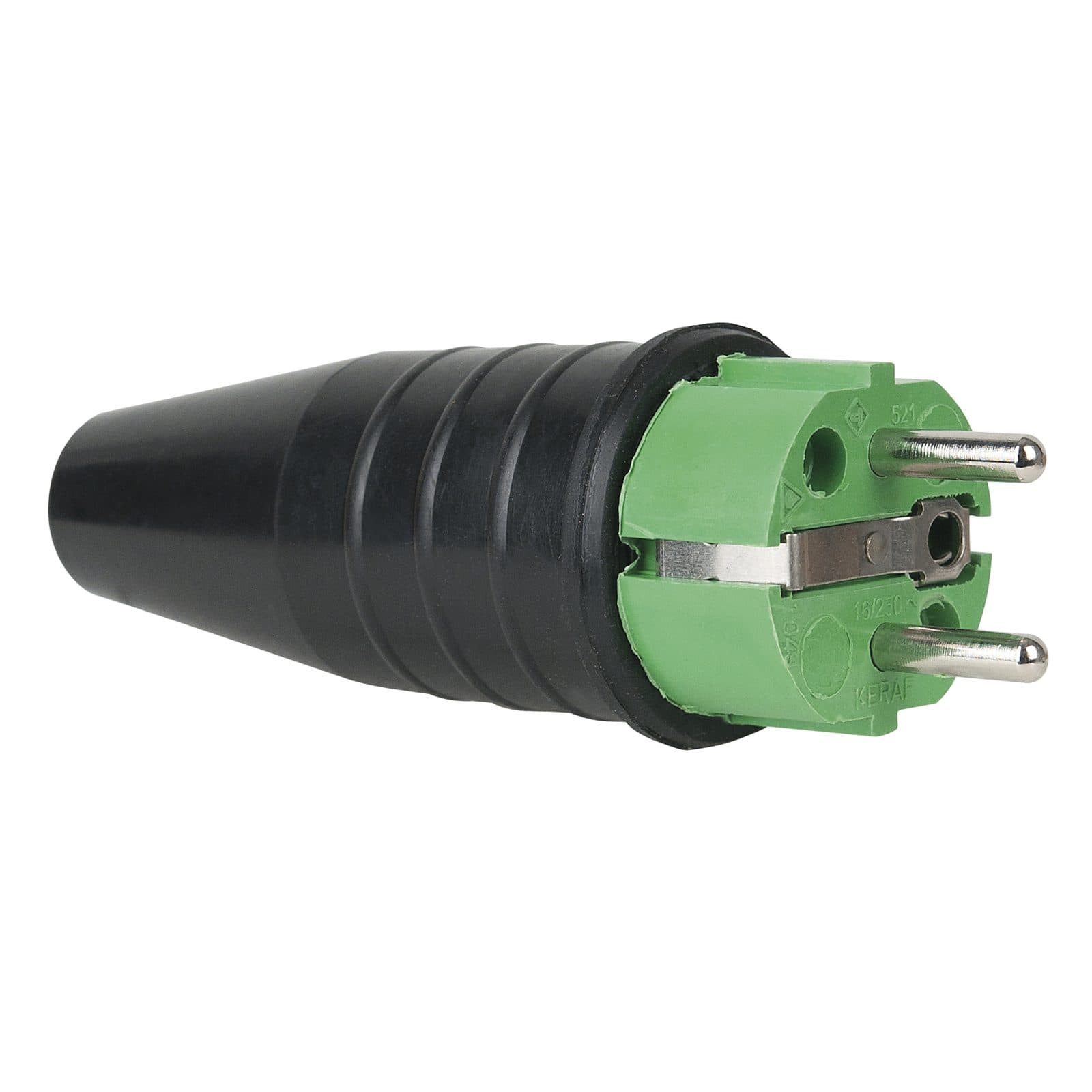 Rubber Schuko Male Green - PCE 90398G