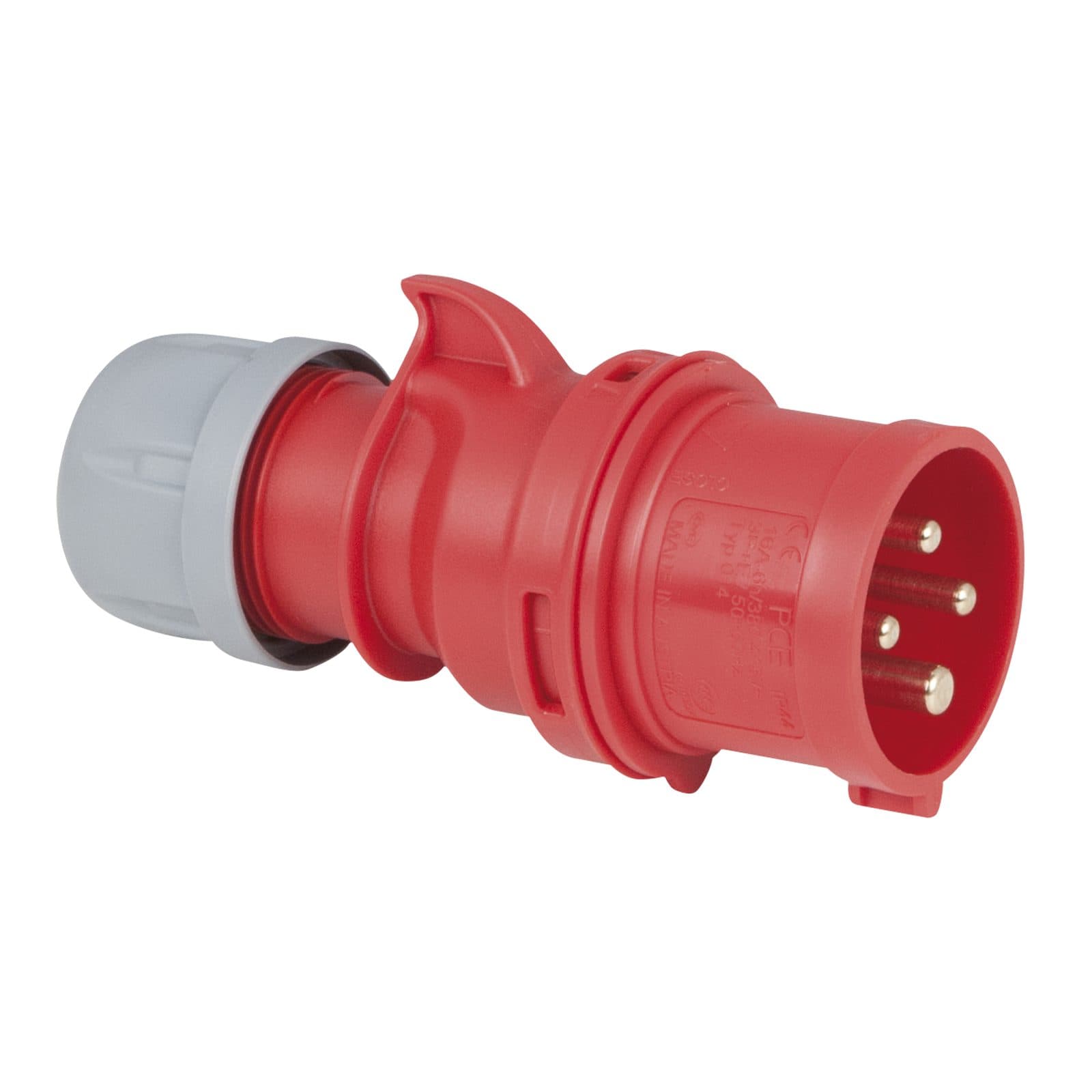 CEE 16A/400V 4P Plug Male Red - PCE 91362