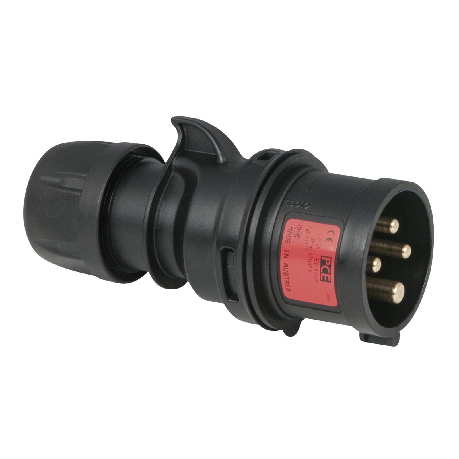 CEE 16A/400V 4P Plug Male Black - PCE 91363