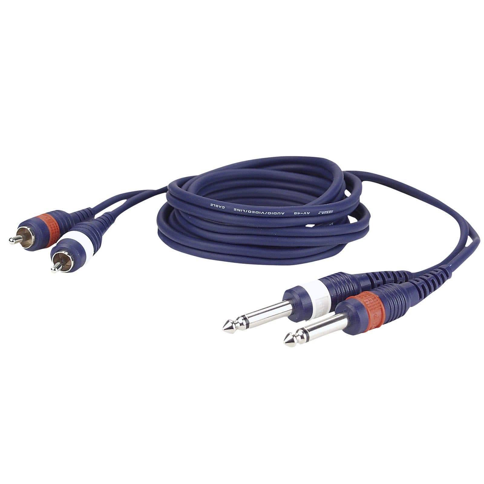 2 RCA male L/R to 2 mono Jack L/R - DAP FL233