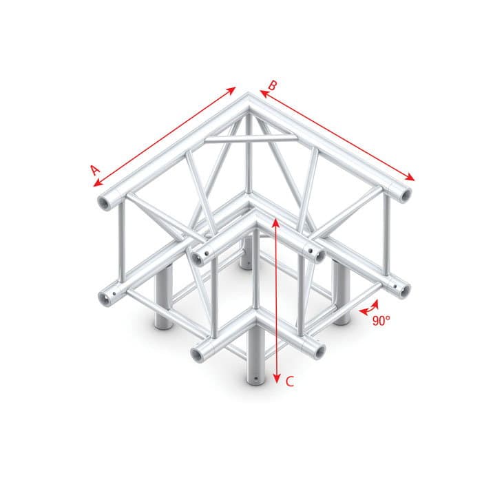 Pro-40 Square F Corner 3-way - Heavy Duty - Milos FQ40012HD