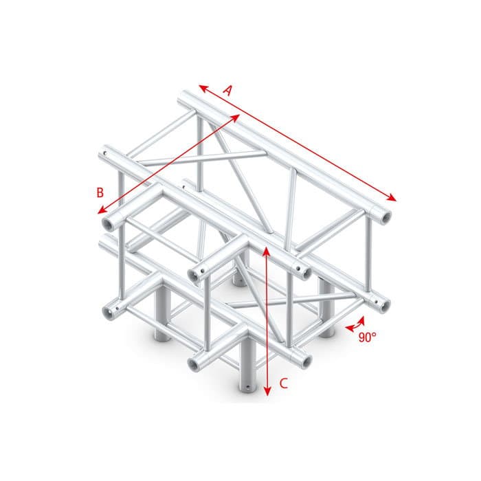 Traliccio Pro-40 Quadrato F - T-cross + Down 4-way - Milos FQ40020HD
