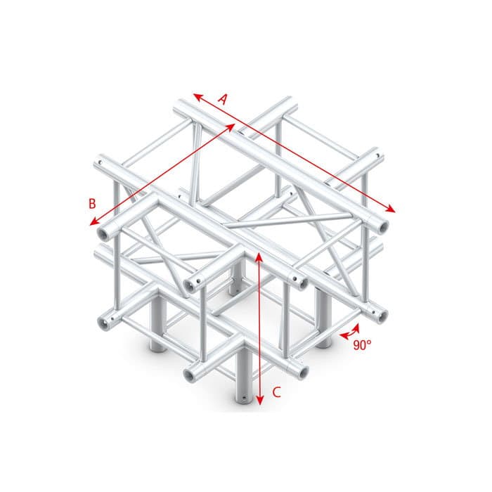 Traliccio Pro-40 Quadrato F - Cross + Down 5-way - Milos FQ40024HD