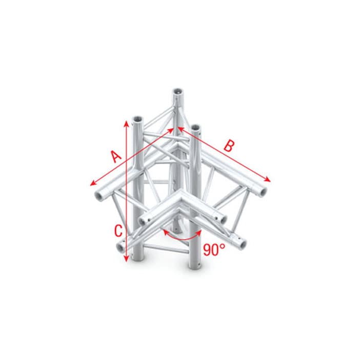 Triangle F Truss - Corner up/down - right - 74 cm F - Milos FT30014