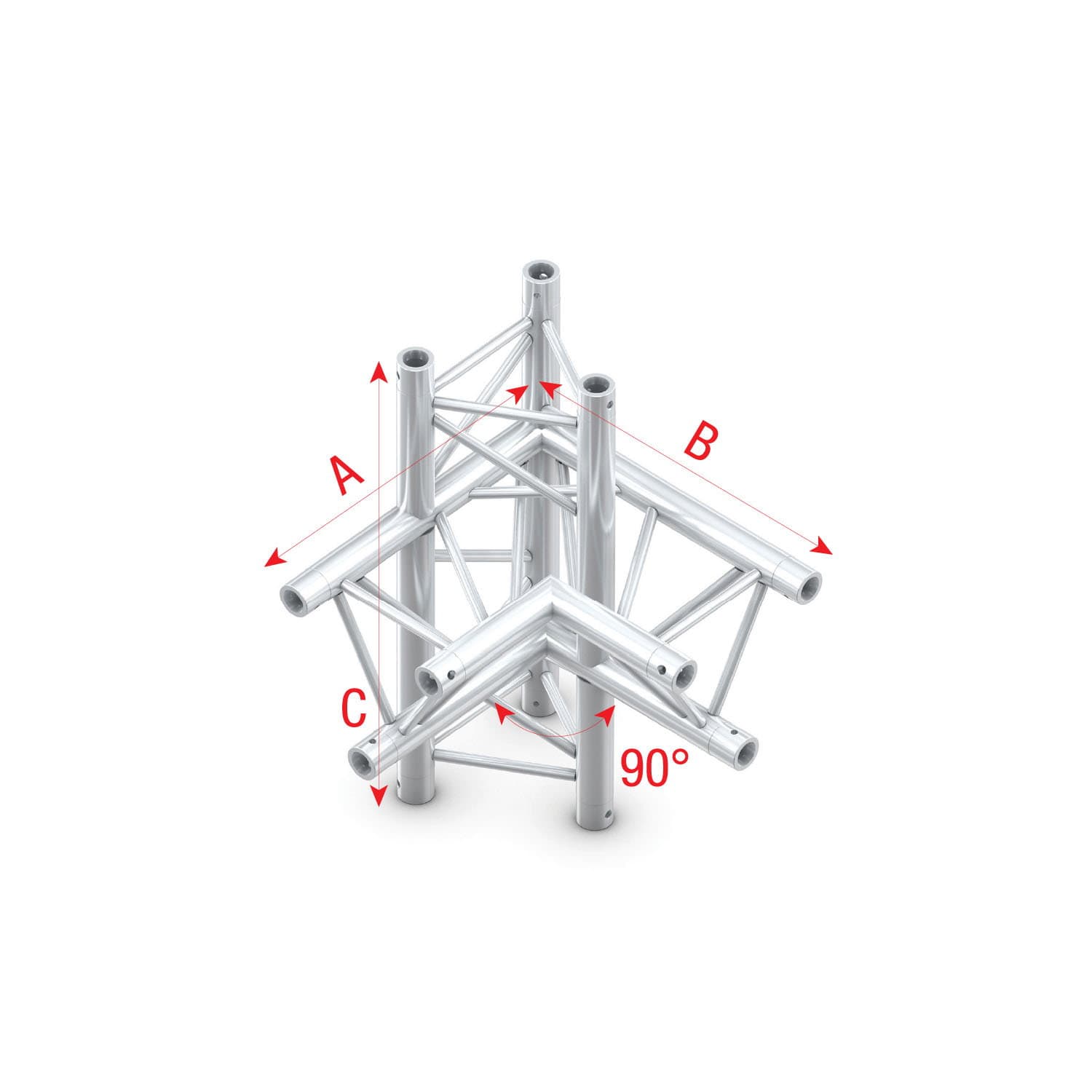 Triangle F Truss - Corner up/down - right - 50 cm F - Milos FT30044