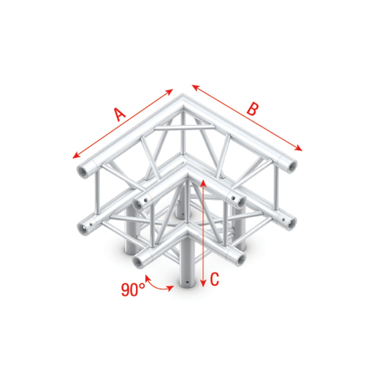 Pro-30 Square G Truss - Corner 3-way - Milos GQ30012HD