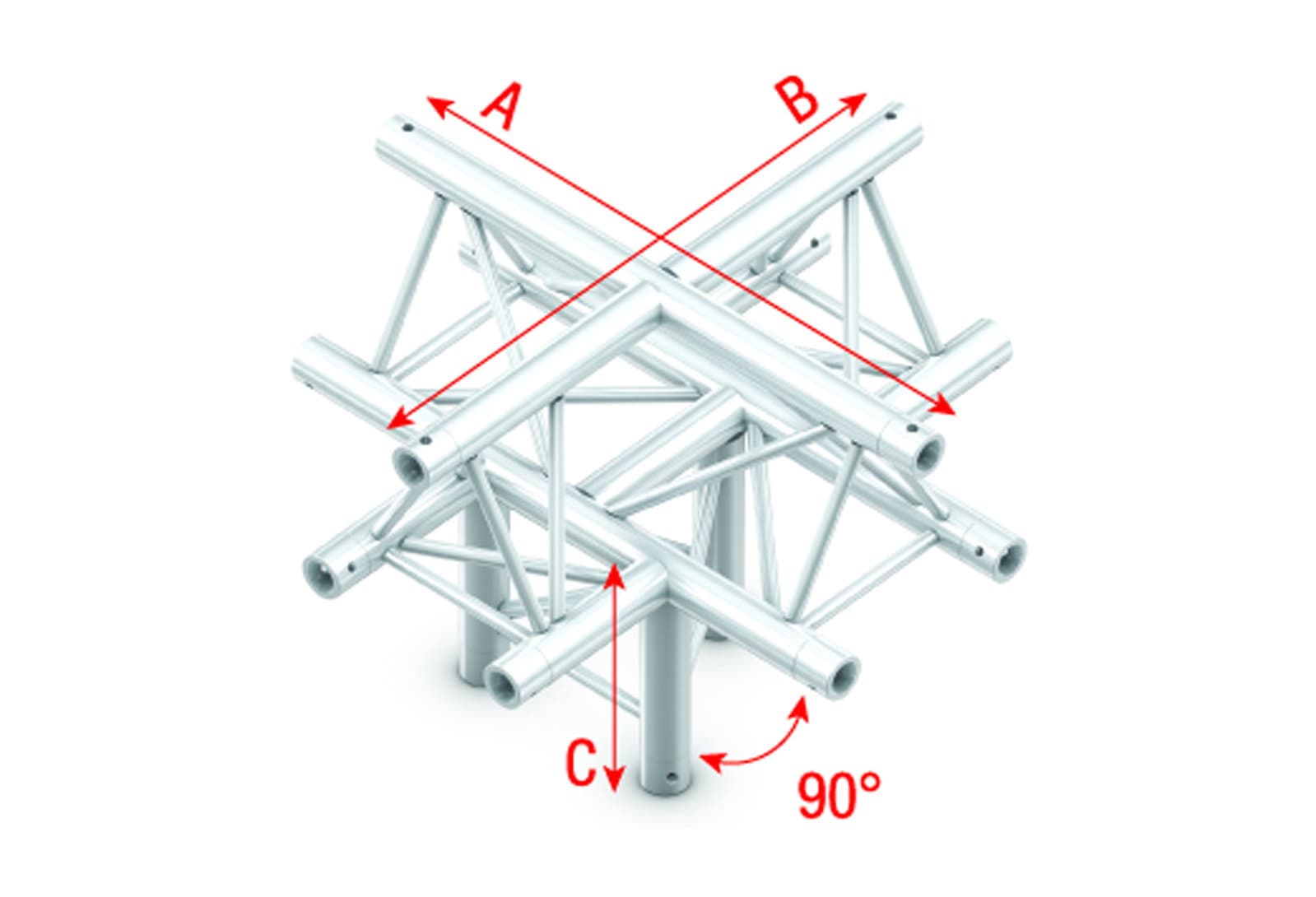 Triangle G Truss - Cross + down 5-way - apex up - Milos GT30052