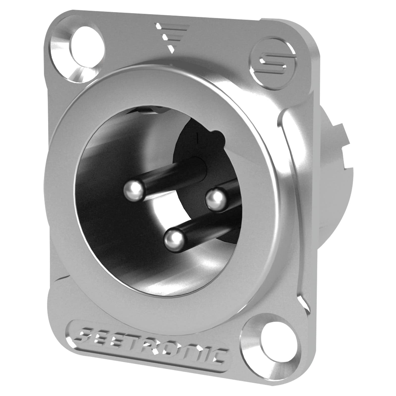 XLR 3P Chassis - Argento - Seetronic MJ3F2C
