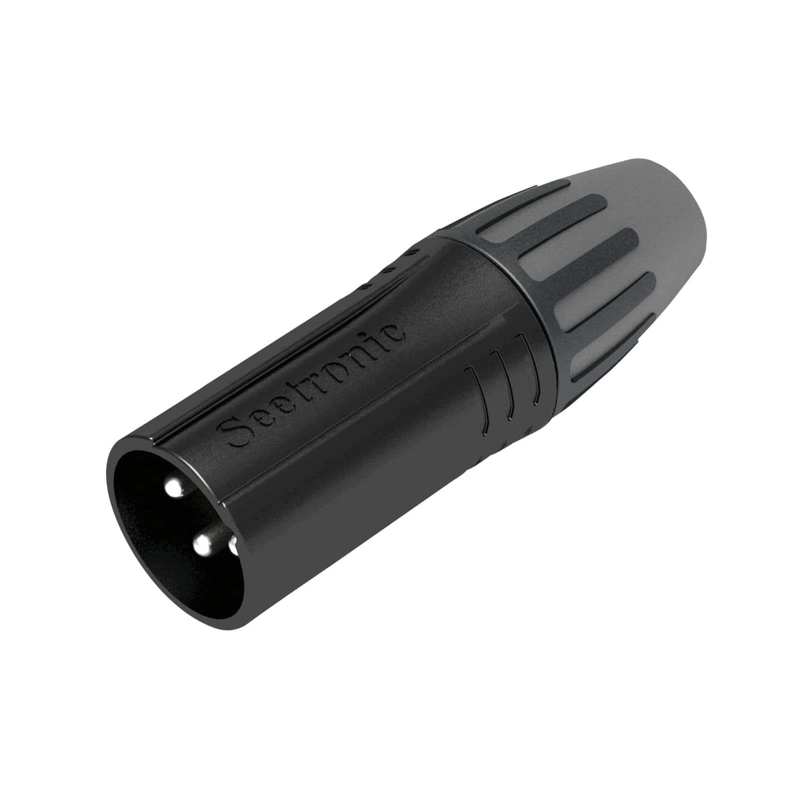 XLR 3P Connector - Silver contacts - Black housing - Seetronic SCMM3B