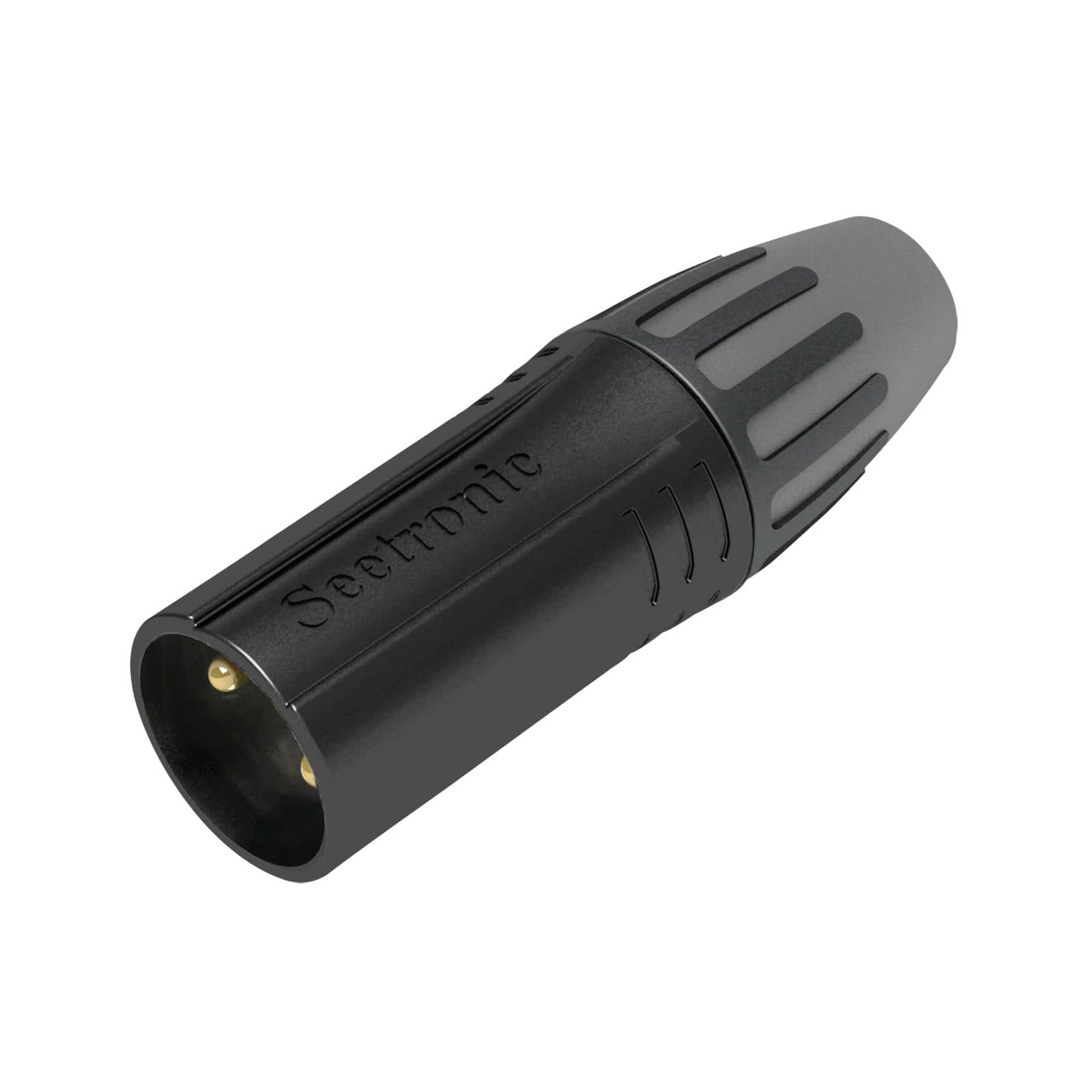 XLR 3P Connector - Gold contacts - Black housing - Seetronic SCMM3BG