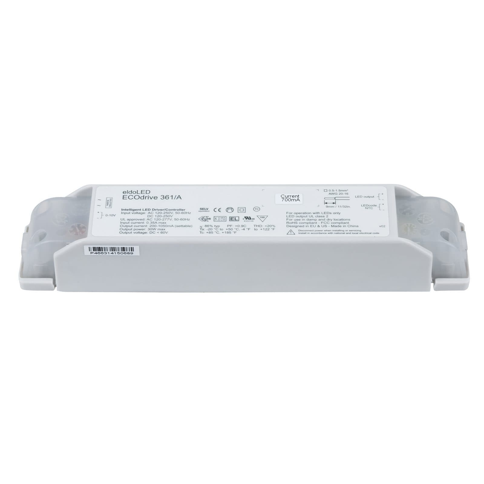 ECOdrive AC 30 W Constant Current eldoLED ECO361 A 0-10 V DC 1 output - A9950370