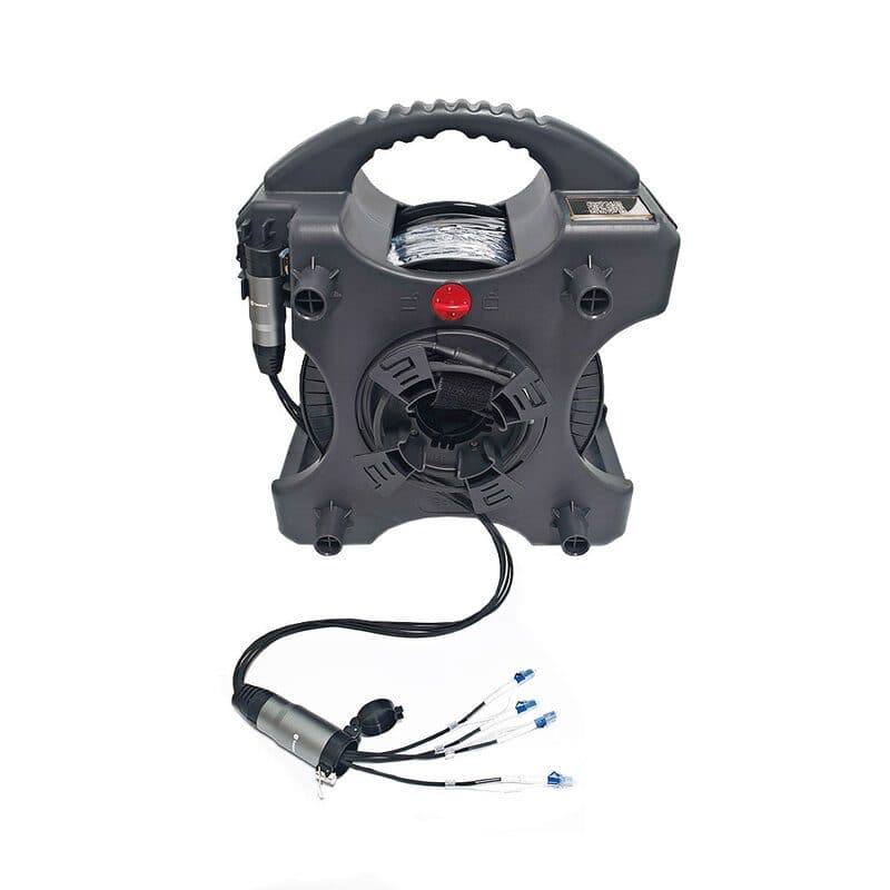 Kit cavo fibra ottica armato monomodale G657.A1 100m 4LC con avvolgicavo - BEETEK BEE-G300-100USM-4LC-KIT