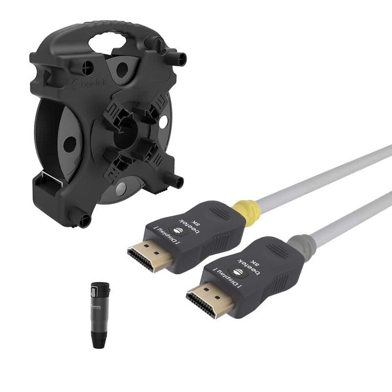 Kit cavo ottico attivo HDMI 2.1 silicone 8K 70m con avvolgicavo - BEETEK BEE-GDH06-70M-KIT