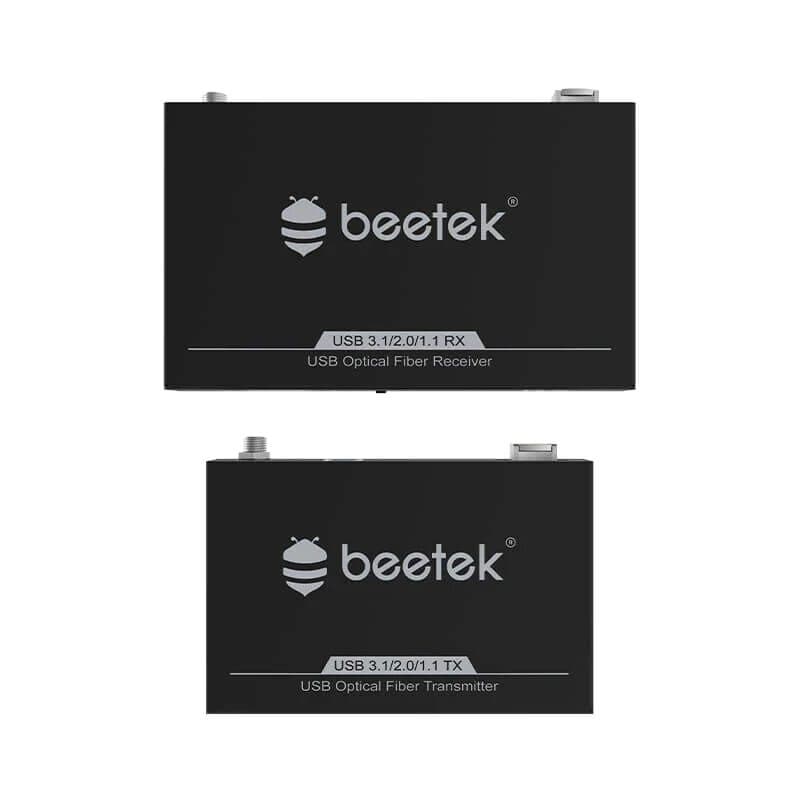 Kit extender USB 3.0 fibra ottica 5Gbps hub 4 porte - Beetek BEE-M1-USB321