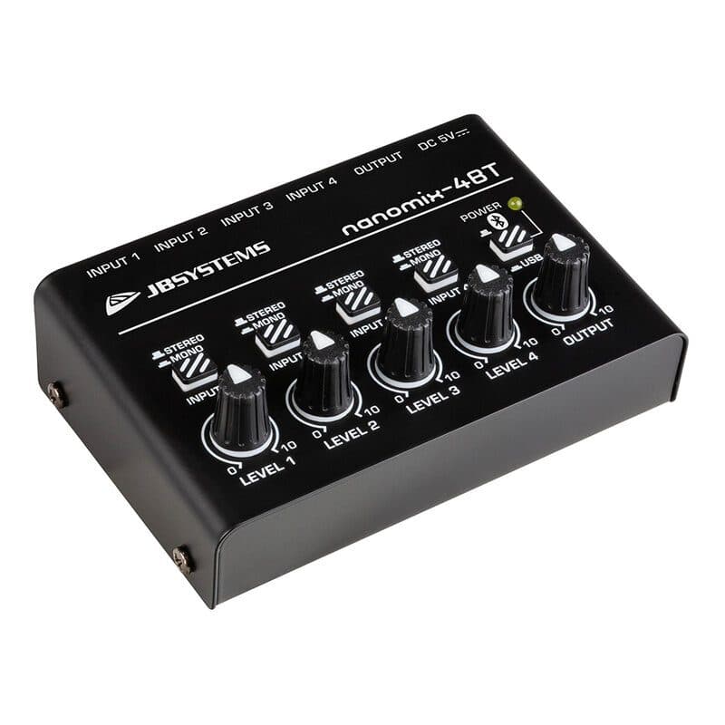 Mixer ultra-compatto NANOMIX-4BT 4 canali Bluetooth interfaccia USB - JB SYSTEMS BEG-B08408
