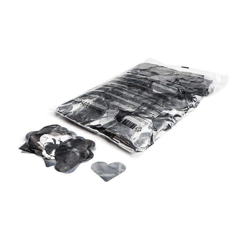 Coriandoli metallizzati cuore argento caduta lenta PVC ignifugo Ø55mm - THE CONFETTI MAKER EFX-CON15SL