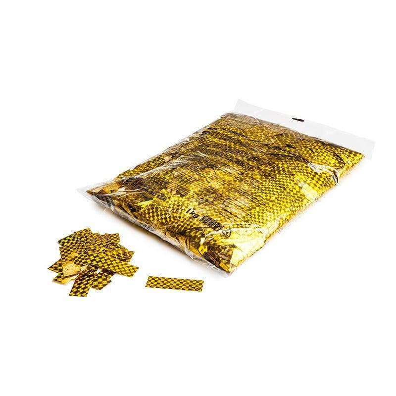 Coriandoli rettangolari effetto laser oro a caduta lenta 55x17 mm - THE CONFETTI MAKER EFX-CON18GL