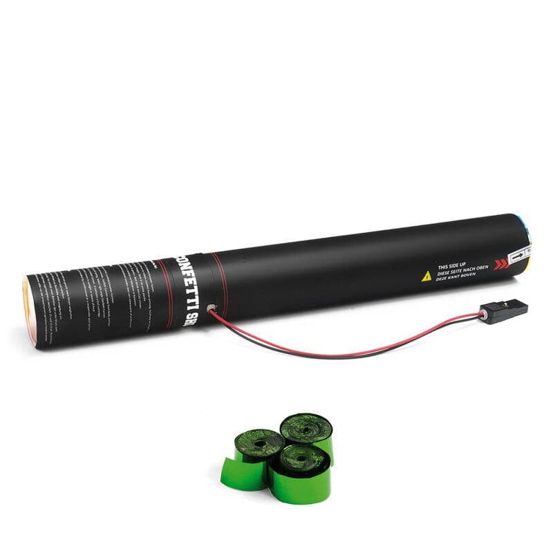Cannone elettrico stelle filanti metallizzate verde 50 cm - THE CONFETTI MAKER EFX-ESC02DG
