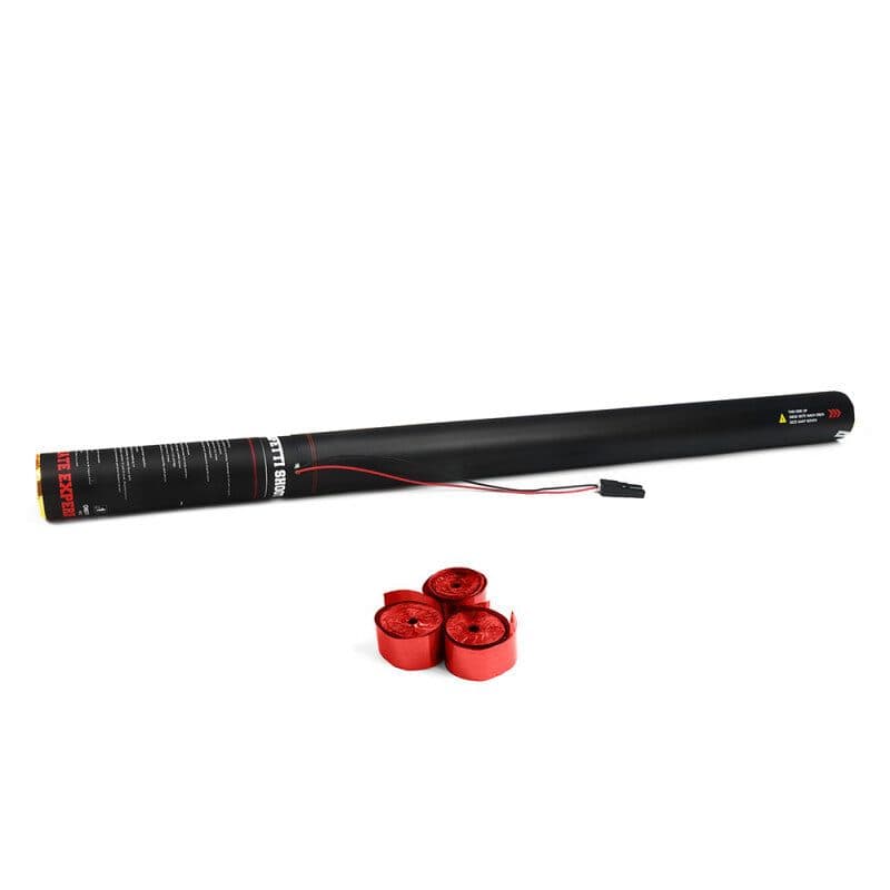 Cannone elettrico stelle filanti 80cm rosso metallizzato - THE CONFETTI MAKER EFX-ESC04RD