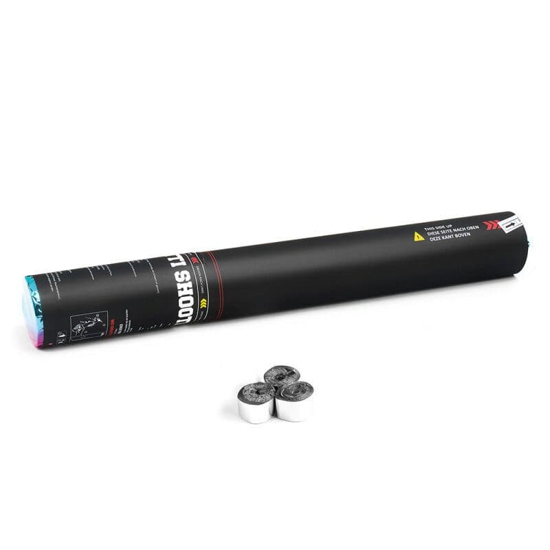 Cannone manuale stelle filanti 50 cm argento metallizzate - THE CONFETTI MAKER EFX-HS03SLM