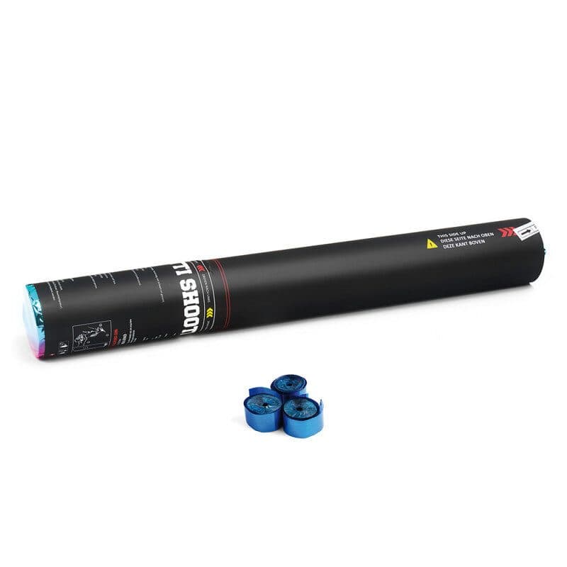 Cannone manuale stelle filanti 50 cm blu metallizzato - THE CONFETTI MAKER EFX-HSC05DB