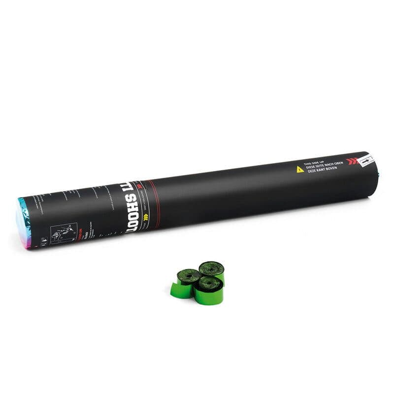 Cannone manuale stelle filanti 50 cm verde metallizzato - THE CONFETTI MAKER EFX-HSC05DG