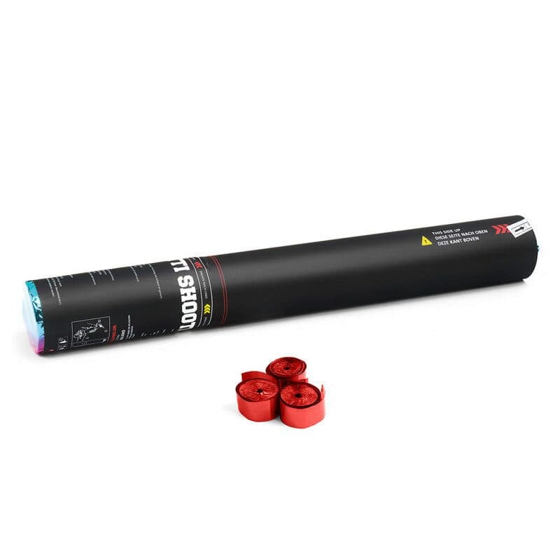 Cannone manuale stelle filanti 50 cm rosso metallizzato - THE CONFETTI MAKER EFX-HSC05RD