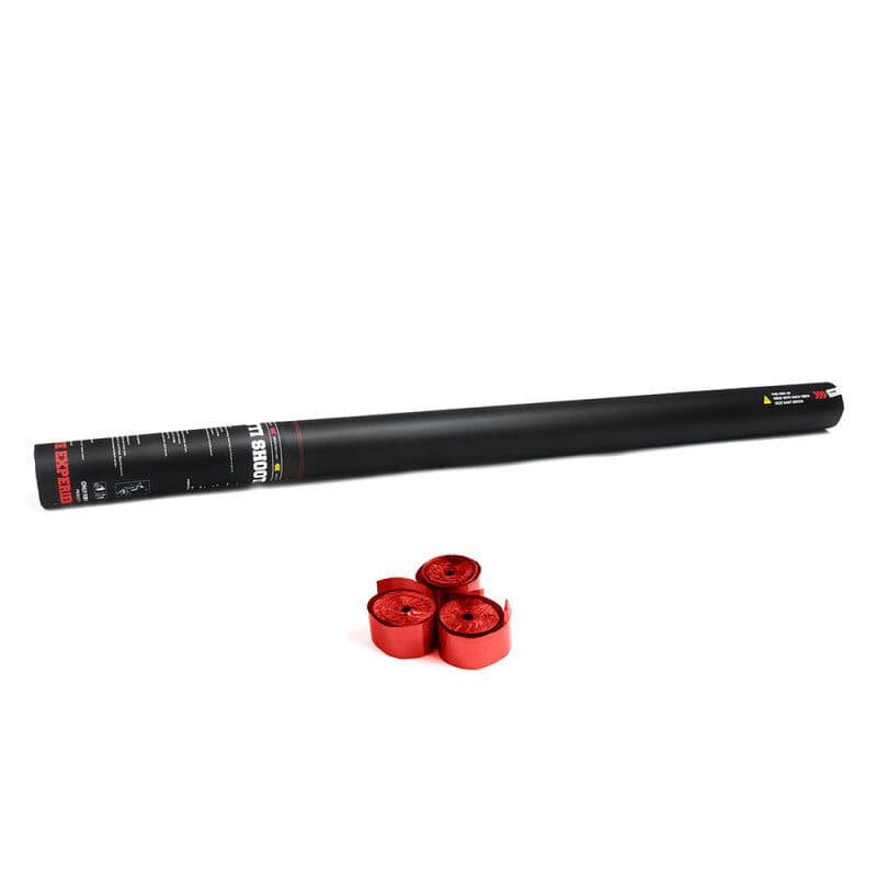 Cannone manuale stelle filanti 80 cm rosse metallizzate - THE CONFETTI MAKER EFX-HSC06RD