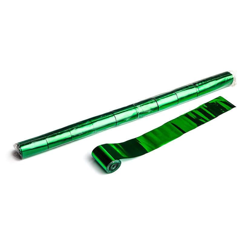 Stelle filanti stadium metallizzate verdi 20m x 5cm - THE CONFETTI MAKER EFX-STR08DG