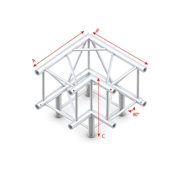 Pro-40 Square F Corner 3-way - Heavy Duty - Milos FQ40012HD