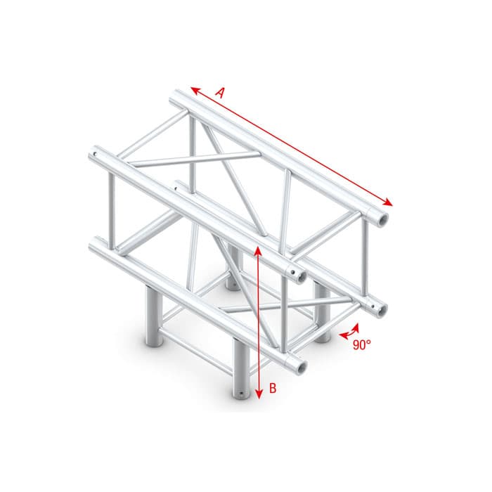 Pro-40 Square F T-Cross 3-way - Heavy Duty - Milos FQ40017HD