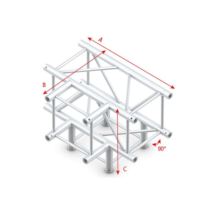 Traliccio Pro-40 Quadrato F - T-cross + Down 4-way - Milos FQ40020HD
