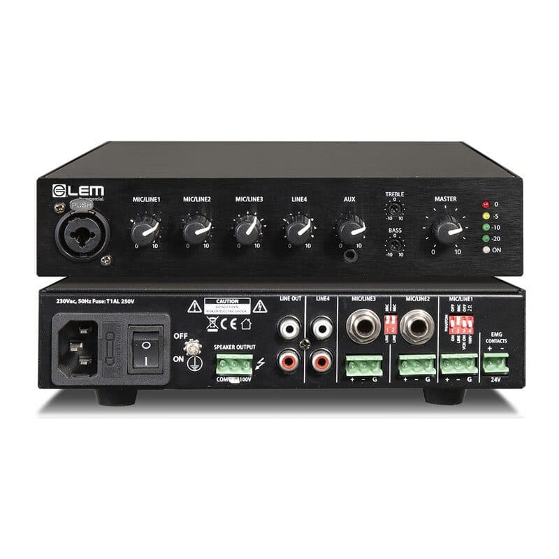 Mixer amplificatore 240W half-rack 100V/8Ω Classe-D - LEM COMMERCIAL GEN-MICROIAMP240