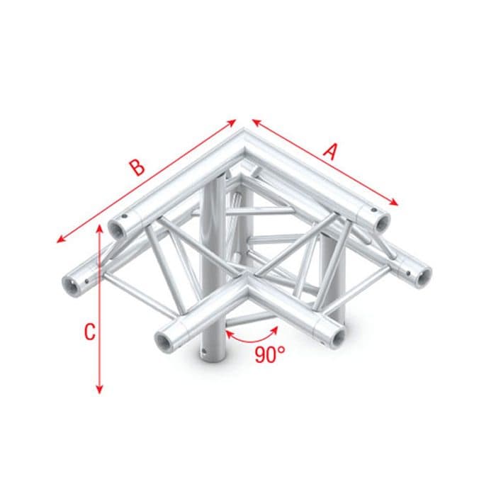 Pro-30 Triangle G Truss - Corner down right - apex up G (Global & Euro Ø 29,0 mm compatible) - Milos GT30010