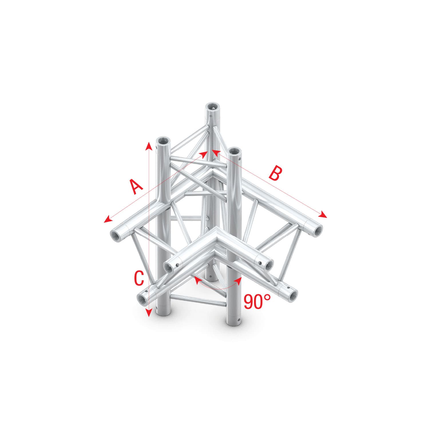 Triangle G Truss - Corner up/down - right - 50 cm G - Milos GT30044