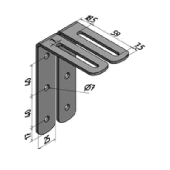 Set montaggio a muro con 2 viti M6 e staffa 90° - Harmonic Design HDE-400150