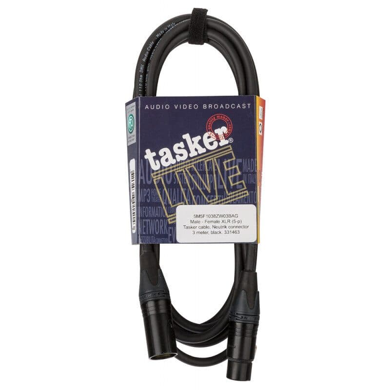Cavo DMX Neutrik XLR 5 pin 3m nero - Hilec HIT-B01408