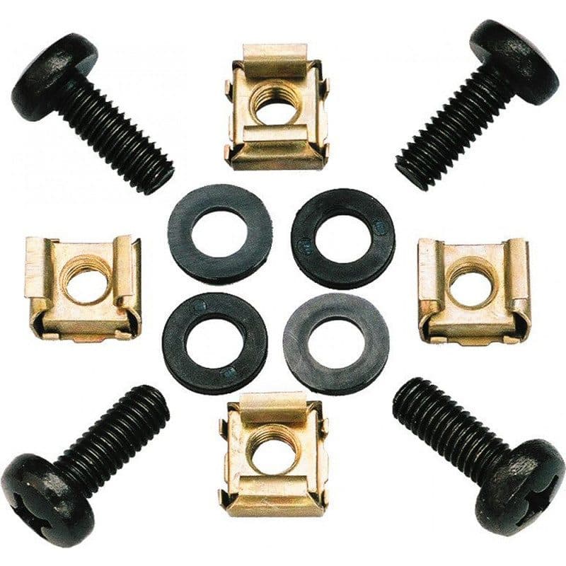 Set viti e dadi prigionieri rack 19" M6x16 - HILEC MS-01