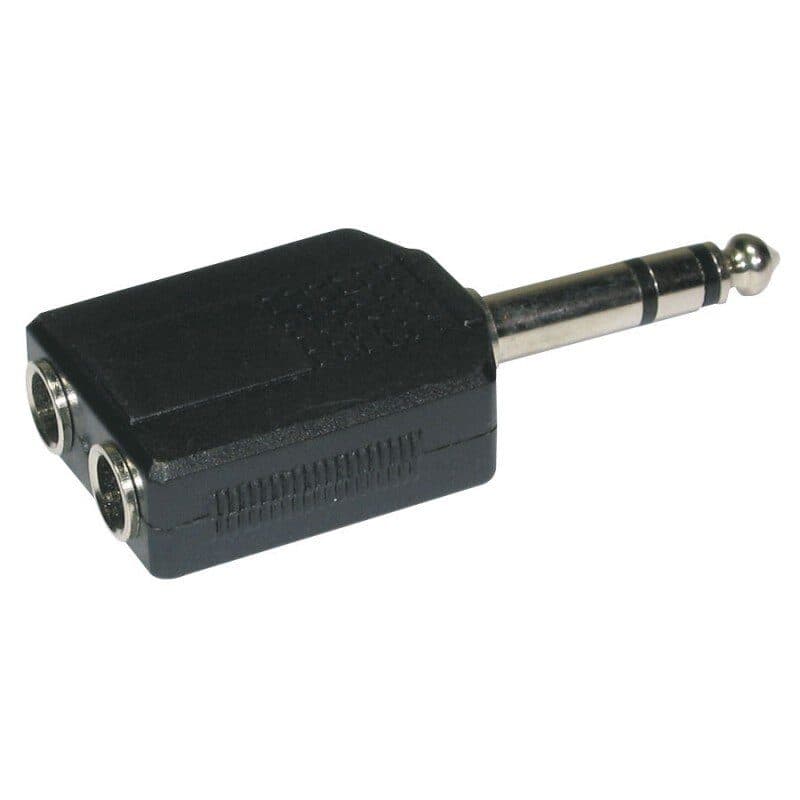 Adattatore jack TRS-M 6,35 mm a 2 jack TRS-F 6,35 mm - AUDIOPHONY HIT-H0506