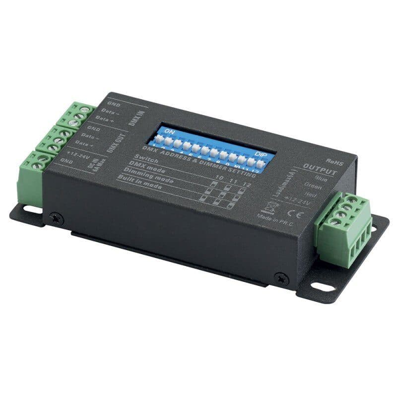 Driver DMX nastro LED mono/RGBW 12-24V DC 72-144W 3ch - CONTEST TAPEDRIVER-3 HIT-H10574