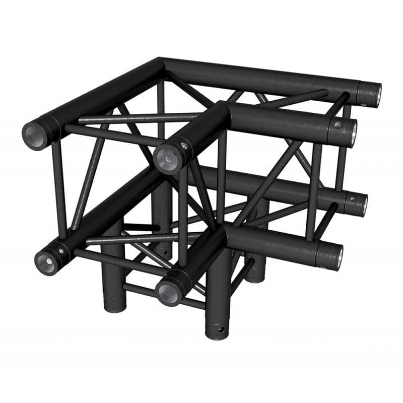 Giunto angolare 3 vie americana quadrata 290mm 90° nero - Contestage HIT-H10998
