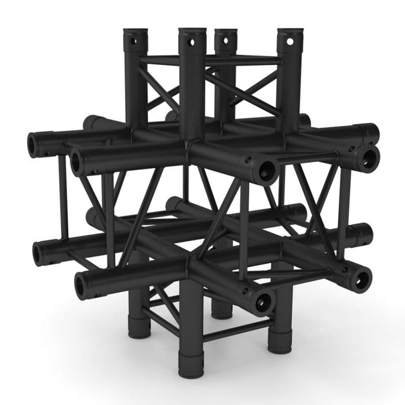Giunto angolare 6 vie americana quadrata 290mm 90° nero - Contestage HIT-H11003